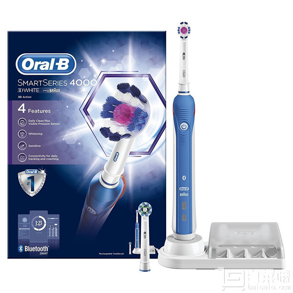 Oral-B 欧乐B Smart Series 4000 蓝牙电动牙刷 Prime会员免费直邮含税到手￥329