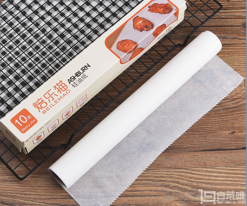 ASHBURN 烘焙猫 烘焙烧烤烤肉纸吸油纸硅油纸30cm*5米￥5.8包邮（￥6.8-1）