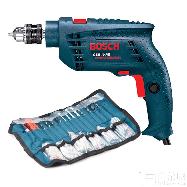 <span>白菜！</span>Bosch 博世 GSB10RE 冲击钻套装+凑单品新低￥199包邮（￥399-200）