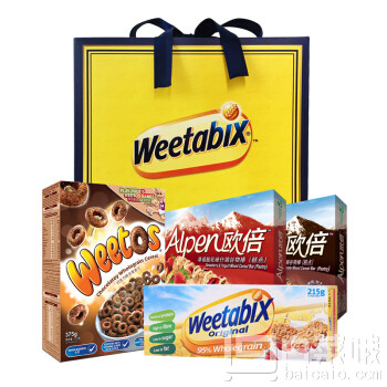 英国进口 Weetabix 维多麦 谷物早餐甄选礼盒 865g*5包￥79.75（双重优惠）