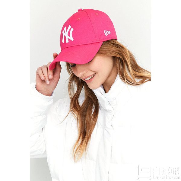 凑单品，New Era 纽约扬基队 9Forty可调节棒球帽 粉色 £7.99约￥71