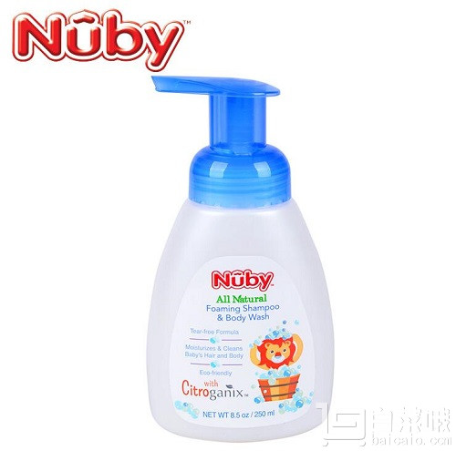 美国进口 Nuby 努比 婴儿泡泡沫型洗发沐浴露二合一250ml￥39包邮（￥59-20）