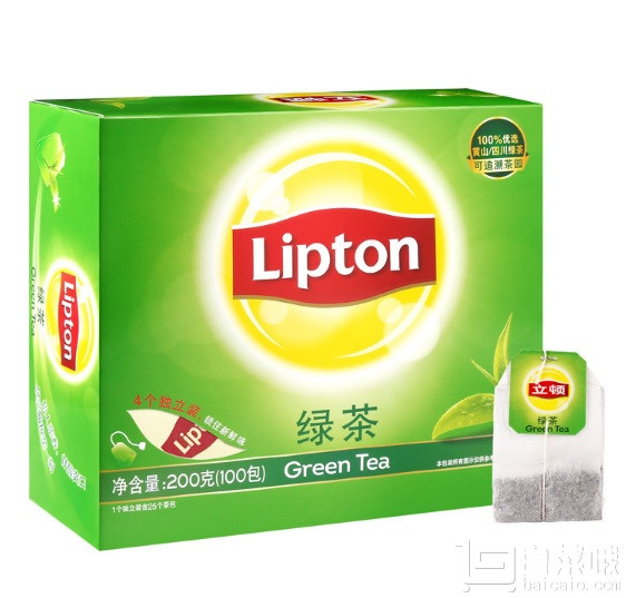 Lipton 立顿 绿茶 100包 共200g￥29.9