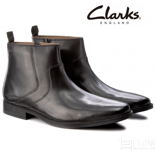 UK7码，Clarks 其乐 Tilden 男士真皮拉链短靴372.73元
