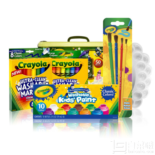 Crayola 绘儿乐 儿童水彩颜料可水洗绘画礼盒 JD-2016*2套+凑单品￥157.8包邮（￥307.8-150）