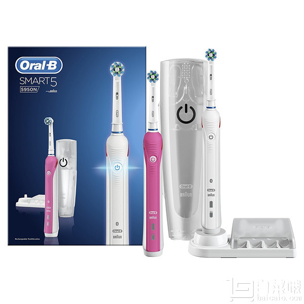 Oral-B 欧乐B Smart 5系列 5950 蓝牙智能电动牙刷2支装 Prime会员免费直邮含税到手新低624.74元