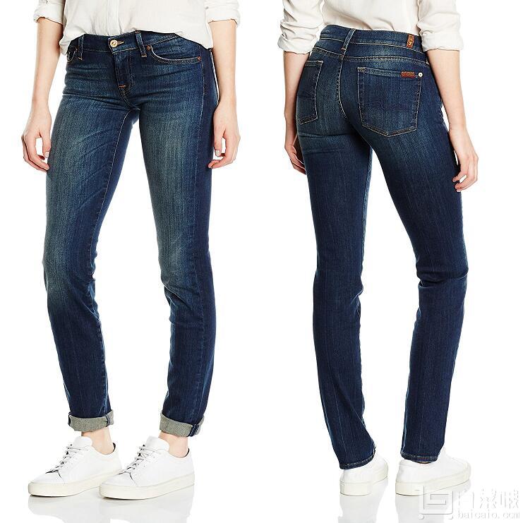 限26码，7 For All Mankind 女士Straight直筒牛仔裤 直邮含税到手￥330.69