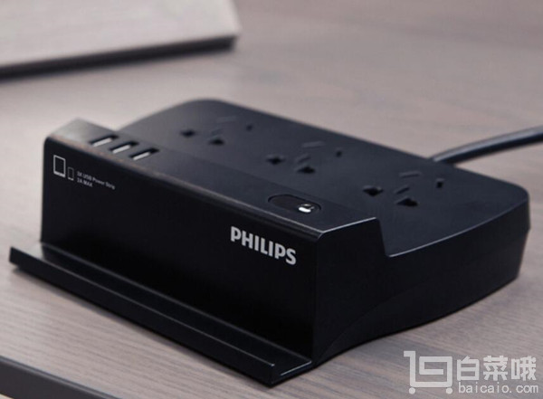 Philips 飞利浦 大嘴系列 SPS6323E 三位+3USB智能排插1.5米￥49包邮（需领￥20优惠券）