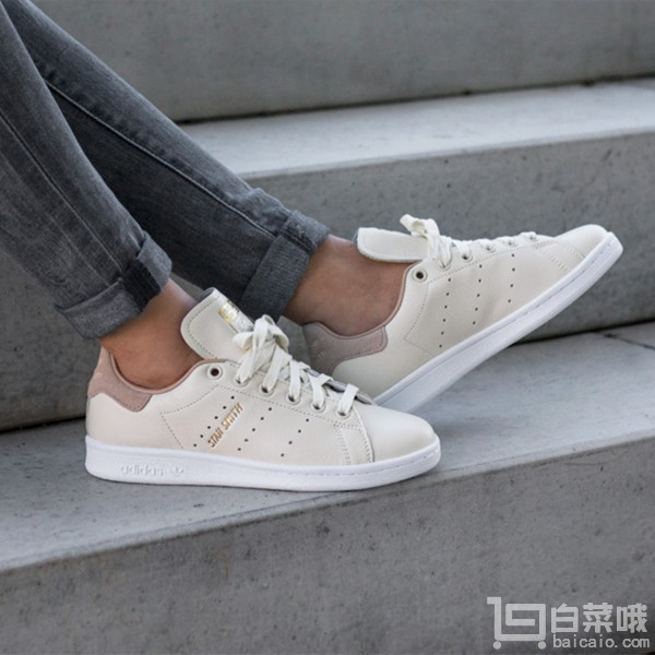 Adidas Originals 阿迪达斯 Stan Smith 奶白色翻绒尾 女士休闲鞋 到手￥400