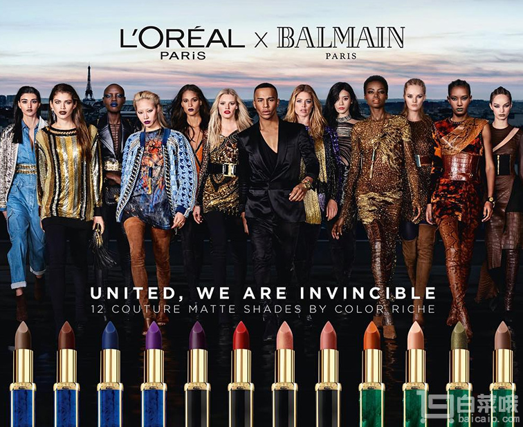 9月新品，L'Oreal Paris × Balmain 欧莱雅×巴尔曼 首次合作款唇膏 10色 新低£10.39凑单免费直邮到手￥93