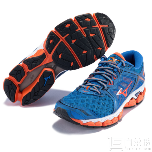 双十一预售，17年新款 Mizuno 美津浓 WAVE SKY 男士缓震跑鞋新低￥399包邮 需￥50定金