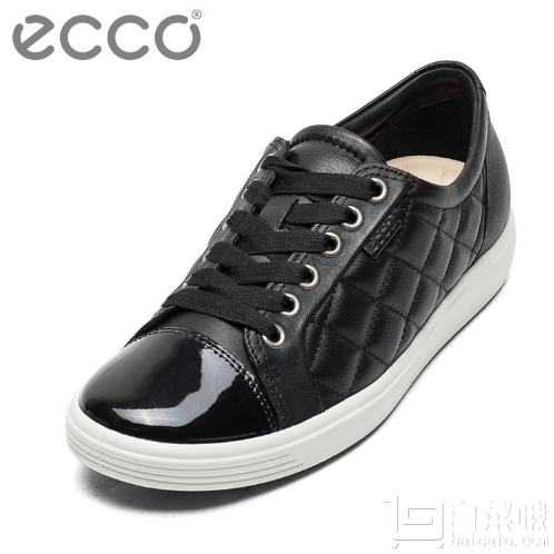 金盒特价，ECCO 爱步 Soft 7 柔酷7号 女士牛皮休闲鞋 .5 2色 国内￥1799到手￥560