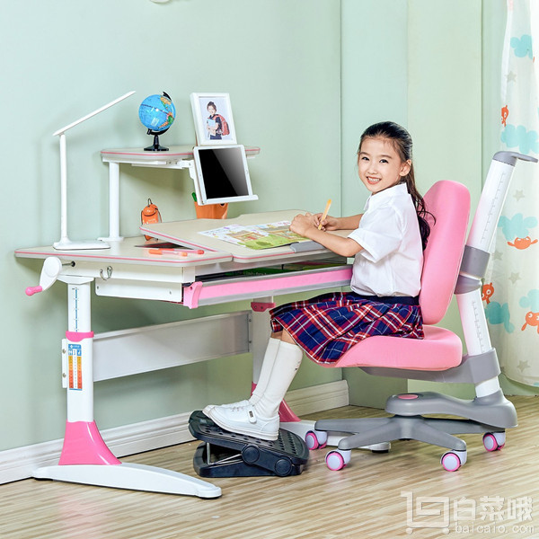 心家宜 手摇机械升降儿童学习桌椅套装M112_M218R 两色新低￥1480包邮