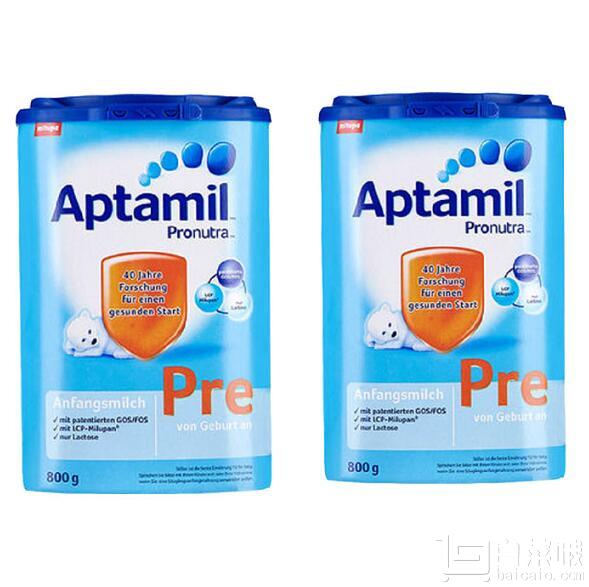 Aptamil 爱他美 pre段婴幼儿奶粉  0-6个月 800g*2￥169包邮包税