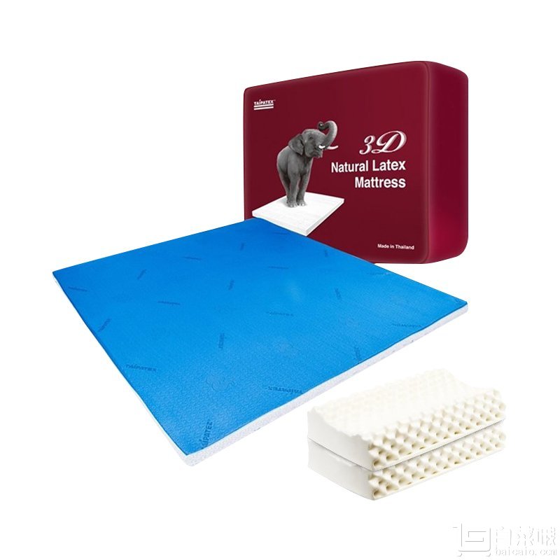 TAIPATEX  3D生态乳胶床 6.2cm厚 1.5米 送2个乳胶枕新低￥1879包邮（￥1999-120）