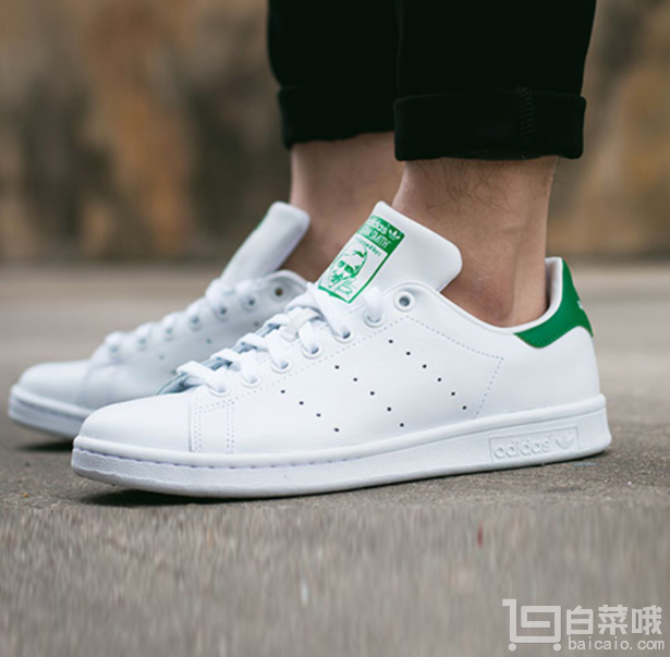 Adidas Originals 阿迪达斯 Stan Smith 男款复古小白鞋 绿尾307元包邮