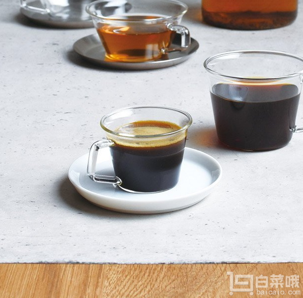 Kinto Cast系列 玻璃咖啡杯 带陶瓷托盘 220ml 8440 Prime会员凑单免费直邮含税到手99元