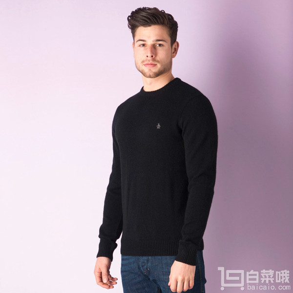 Original Penguin 企鵝牌 男士圓領(lǐng)純羊羔毛針織衫 兩色 ￡24.83（￡26.99 額外9.2折）約￥218