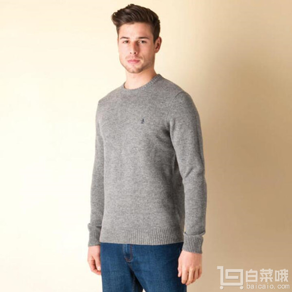 Original Penguin 企鵝牌 男士圓領(lǐng)純羊羔毛針織衫 兩色 ￡24.83（￡26.99 額外9.2折）約￥218