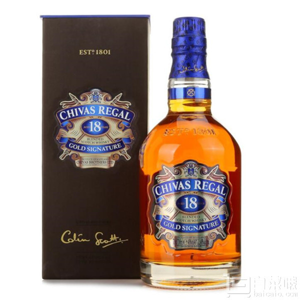 Chivas 芝华士 18年苏格兰威士忌 700ml+凑单品￥399.2包邮（双重优惠）