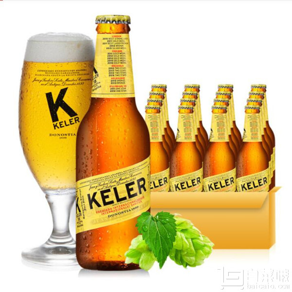 西班牙米其林三星餐厅推荐啤酒，KELER 开勒 拉格啤酒250ml*12瓶*2箱 ￥78.439.2元/箱（2件8折）