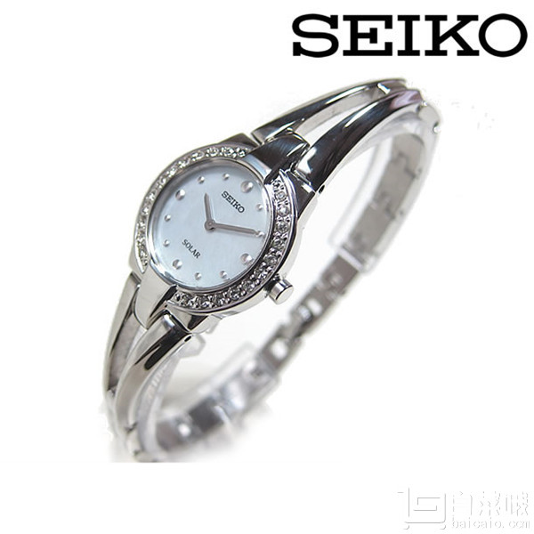 Seiko 精工 Tressia系列 SUP231 珍珠母贝+镶施华洛世奇水晶 太阳能女表  免费直邮到手￥498