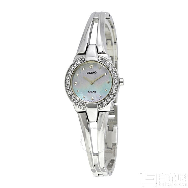 Seiko 精工 Tressia系列 SUP231 珍珠母贝+镶施华洛世奇水晶 太阳能女表  免费直邮到手￥498