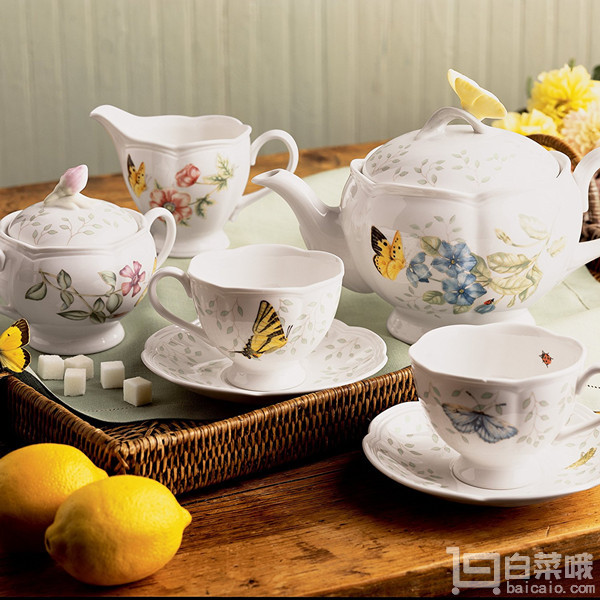 Lenox Butterfly Meadow蝶舞芳草系列 茶具8件套 Prime会员免费直邮含税到手￥522