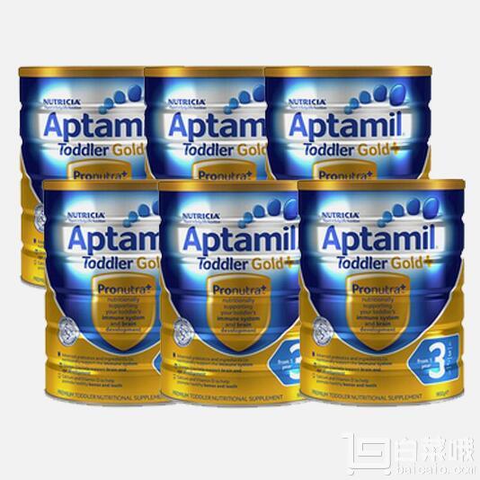 Aptamil 爱他美 婴儿牛奶粉金装 3段 900g*6桶￥740包邮包税