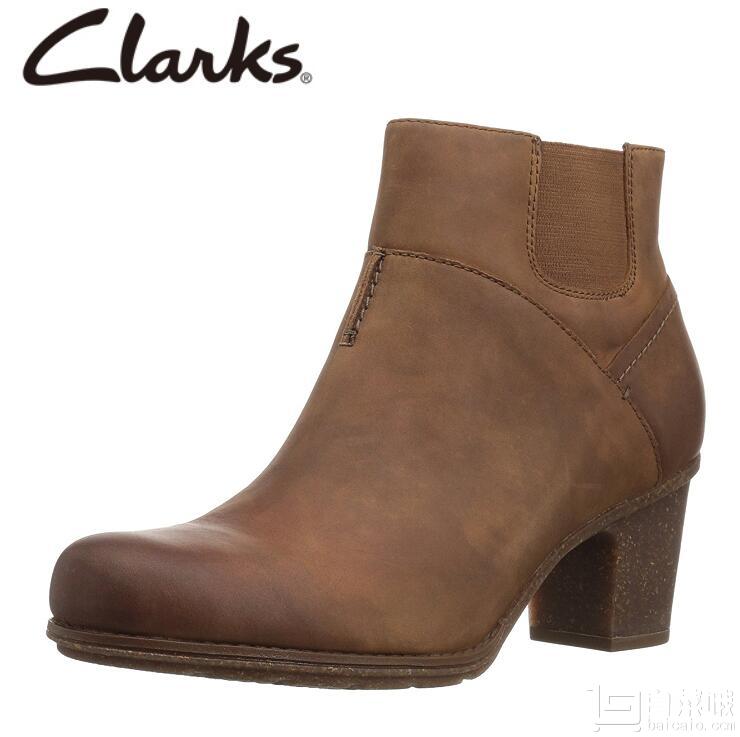 限US5.5码，Clarks 其乐 Sashlin Vita女士真皮高跟及踝短靴 Prime会员免费直邮含税到手新低￥269