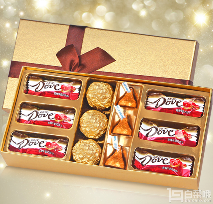 德芙 巧克力圣诞节浪漫礼盒装￥13.8包邮（33.8-20）