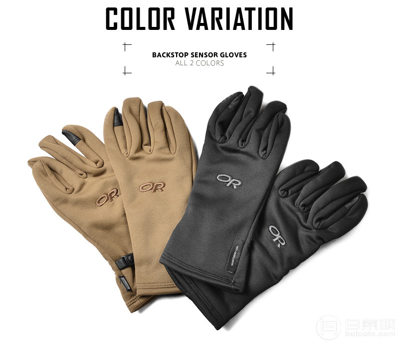 Outdoor Research 男士<span>WINDSTOPPER</span>Backstop Sensor Gloves 捕手传感防风抓绒手套  70226-001￥189包邮