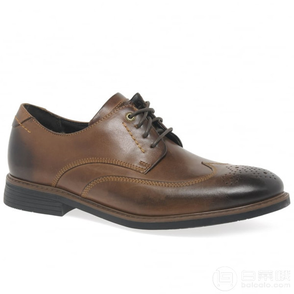 限UK7.5碼，Rockport 樂步 Classic Break Wingtip 男士真皮烤花牛津鞋 Prime會員免費直郵含稅到手￥341