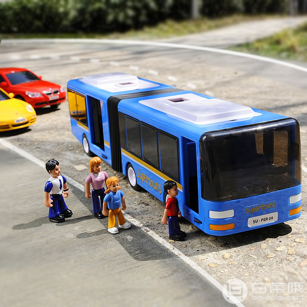 44cm长车身，SIMBA 仙霸 大型双节公交巴士 带人偶 另有多款可选新低79元包邮（需领券）