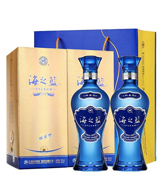 亚马逊中国：洋河 蓝色经典 52度 海之蓝绵柔型480ml*2瓶 送礼品袋秒杀价￥269包邮