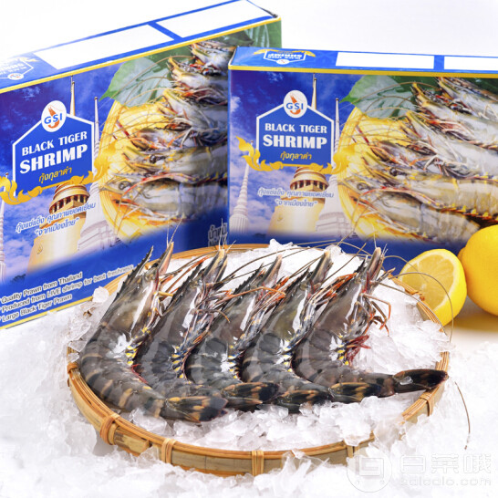 限地区，泰国进口 黑虎虾 约16-20只 400g*3袋￥115.2包邮（需用优惠券）