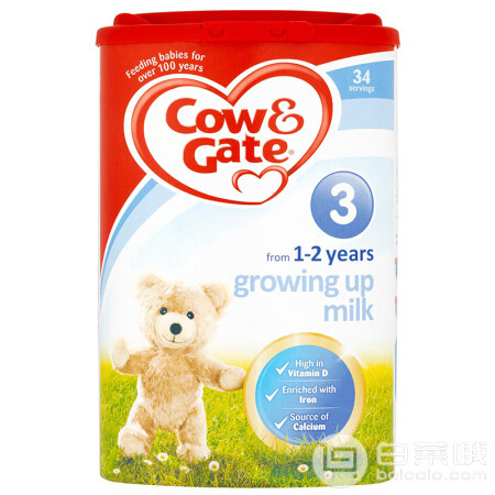 Cow & gate 英国牛栏 婴幼儿奶粉3段（12-24月）900g*3罐新低￥192含税包邮
