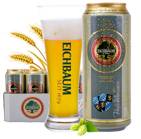 京东商城：德国进口 EICHBAUM 艾斯宝 小麦啤酒 500ml*24罐￥49（满￥99-50）