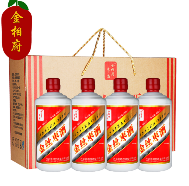 李·唐金相府 42度金丝枣酒 450ml*4瓶新低59元包邮（需用券）