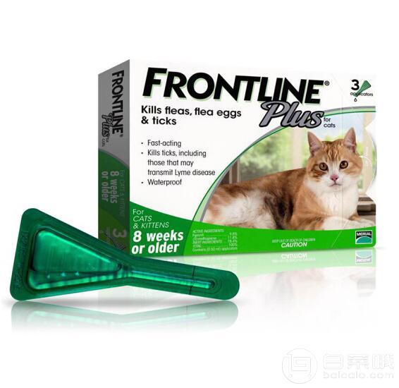 FRONTLINE 福来恩 猫咪体外驱虫滴剂 整盒3支装*2件 ￥157.8包邮78.9元/盒（需领券）