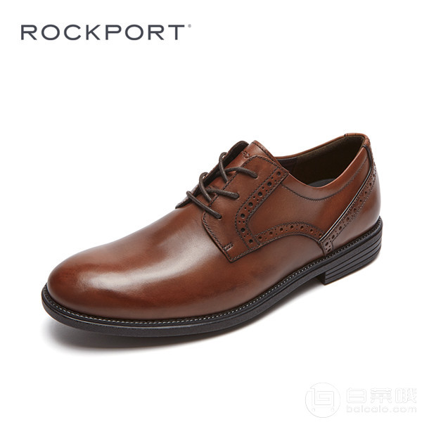 亚马逊海外购：限UK9码，Rockport 乐步 Madson Plain Toe 男士真皮系带正装鞋CG7280到手￥447