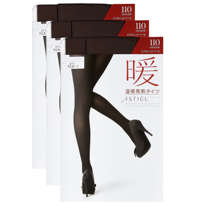 ATSUGI 厚木 暖系列 温感发热连裤袜 110D 3双装 巧克力色M~L码 Prime会员凑单免费直邮含税到手新低￥106.54