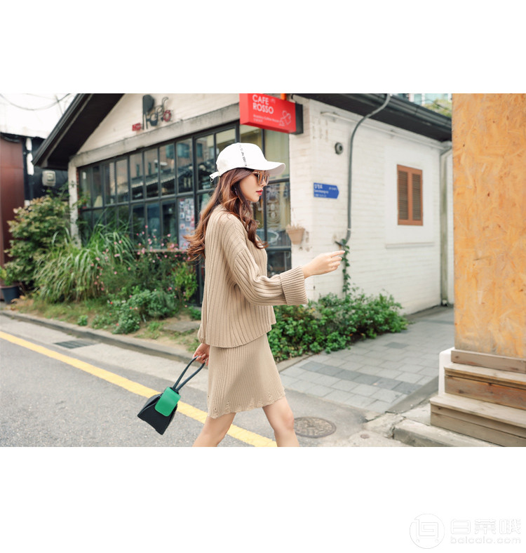 2018春季新款，韩都衣舍 时尚针织裙装两件套￥108包邮（需用￥120优惠券）