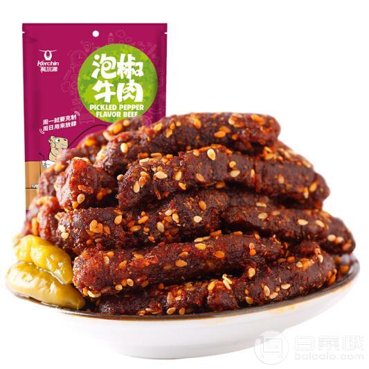 科尔沁 泡椒牛肉干 105g*17件￥102.3包邮