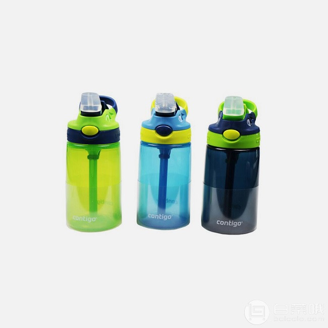 Contigo 康迪克 儿童防漏摔一键开启吸管杯 414ml*3个*2件 218元包邮新低109元/件（需领优惠码）