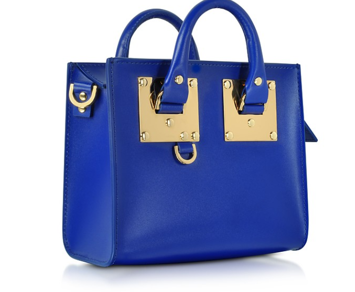 SOPHIE HULME Albion 蓝色马鞍皮革 Albion盒子手提包￥2611含税包邮