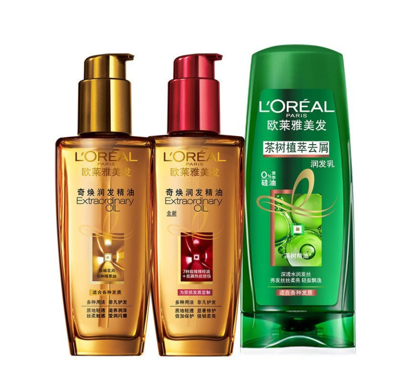 L'OREAL PARIS 巴黎欧莱雅 奇焕润发精油100ml*2+茶树植萃去屑润发乳200ml￥99包邮