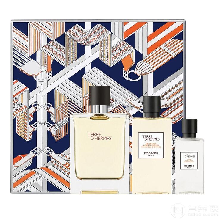 HERMÈS 爱马仕 大地男士淡香水礼盒套装（100ml香水+沐浴啫喱80ml+40ml须后水）新低￥519包邮包税（需领￥30优惠券）