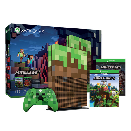 双十一预告，Microsoft 微软 Xbox One S 1TB Minecraft限量版主机套装 可6期无息新低2199元包邮