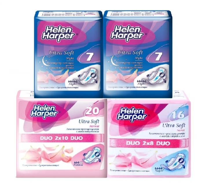 英国皇室认证，Helen Harper 海伦哈伯 超薄棉柔卫生巾日夜组合50片￥29.9包邮（需领￥40优惠券​）